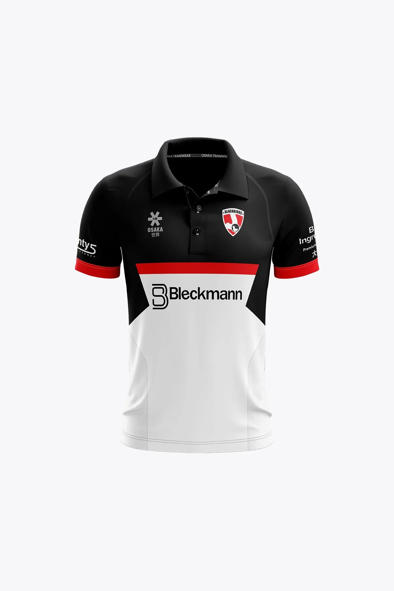 Blackbirds Kids Polo Jersey - Black/Red/White