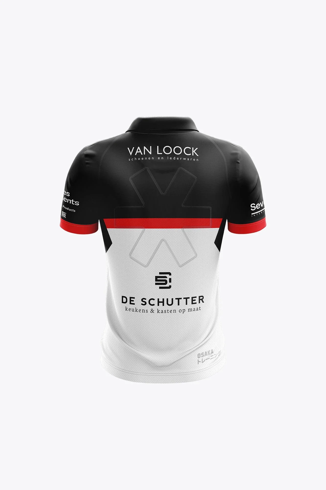 Blackbirds Kids Polo Jersey - Black/Red/White - Image 2