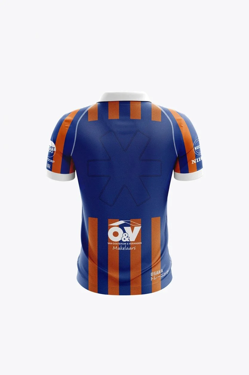 HC Ypenburg Kids Polo Jersey | Blue-Orange - Image 2