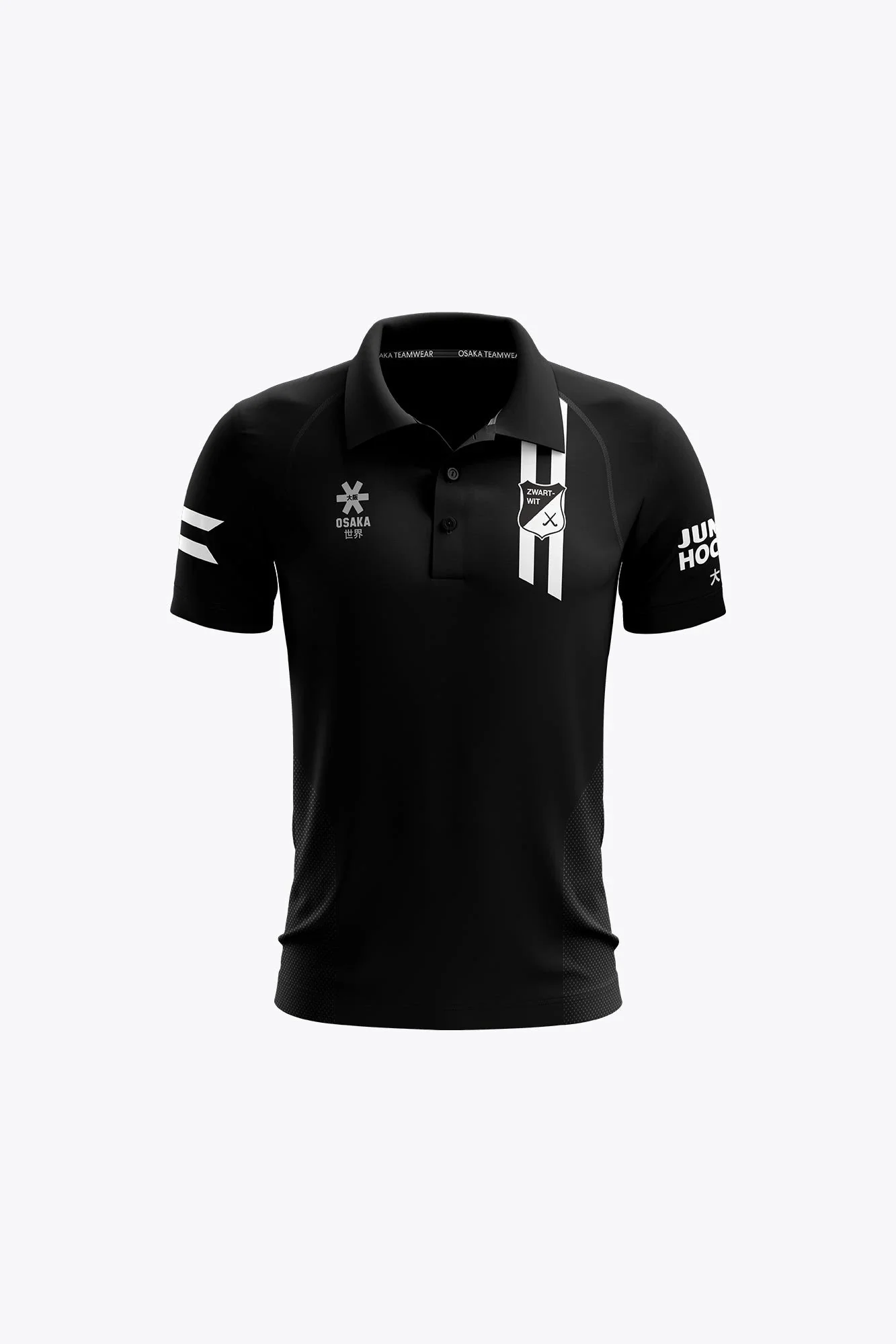 HC Zwart Wit Kids Polo Jersey - Black