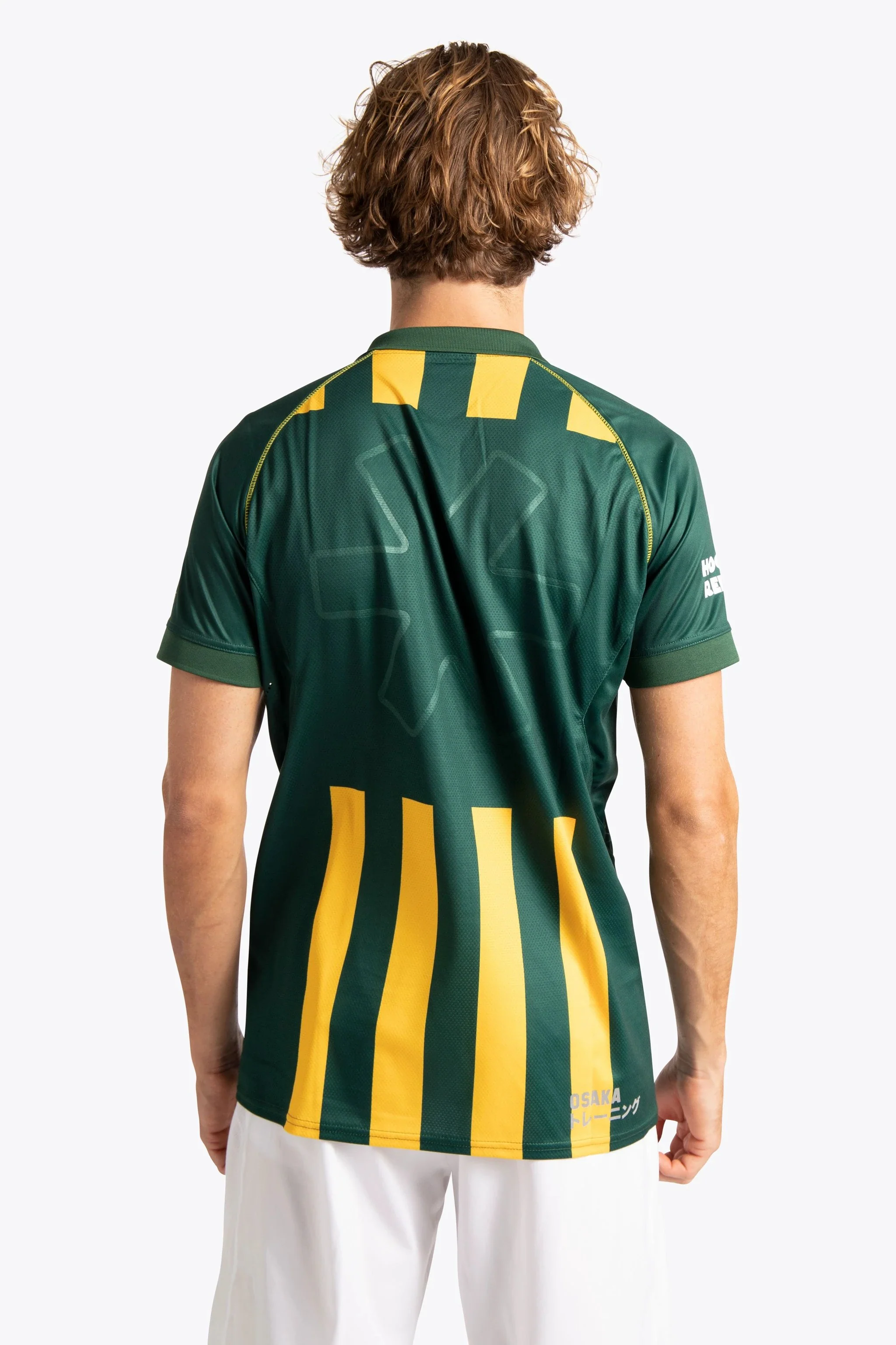HDM Men Polo Jersey - Green / Yellow - Image 4