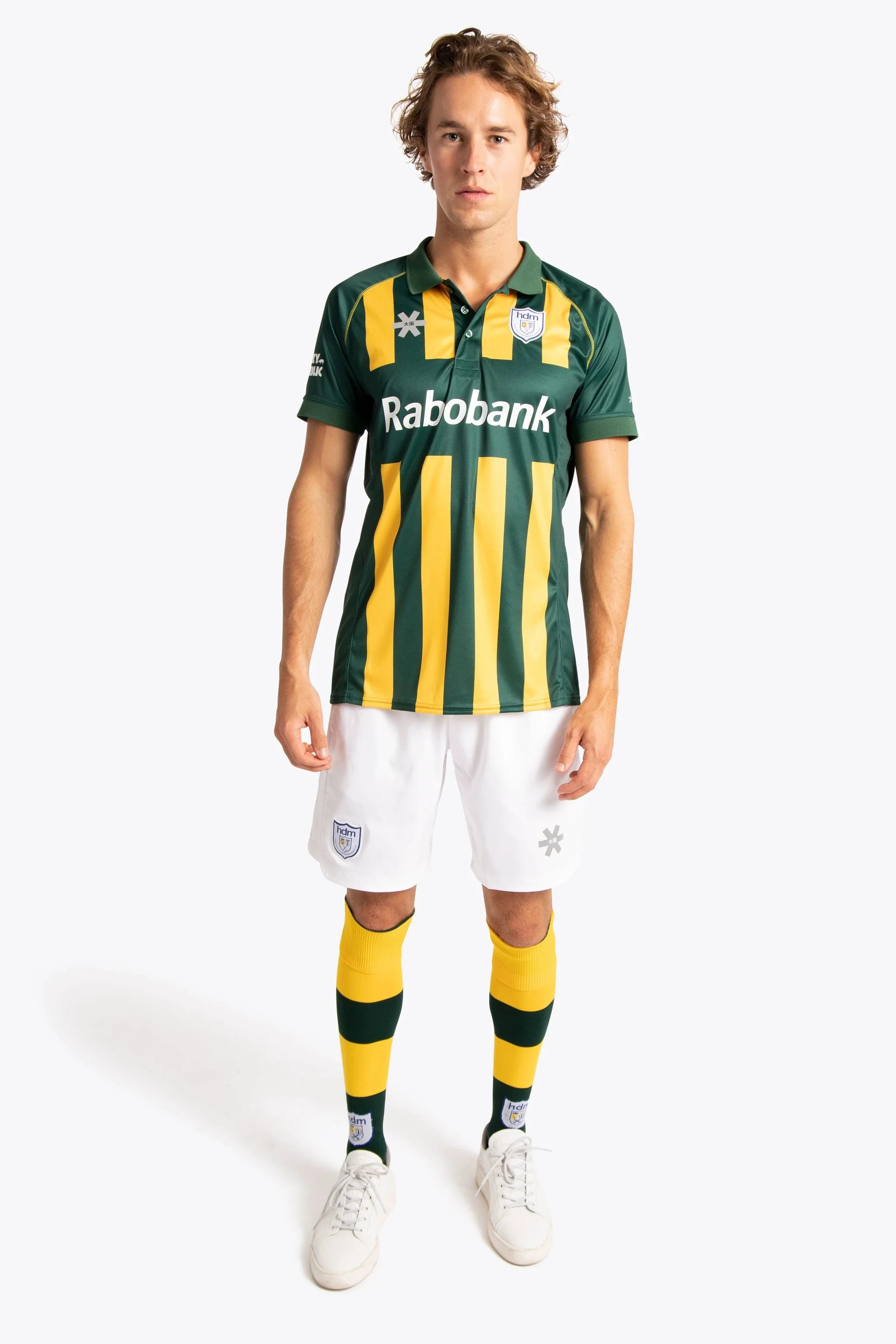 HDM Men Polo Jersey - Green / Yellow - Image 6