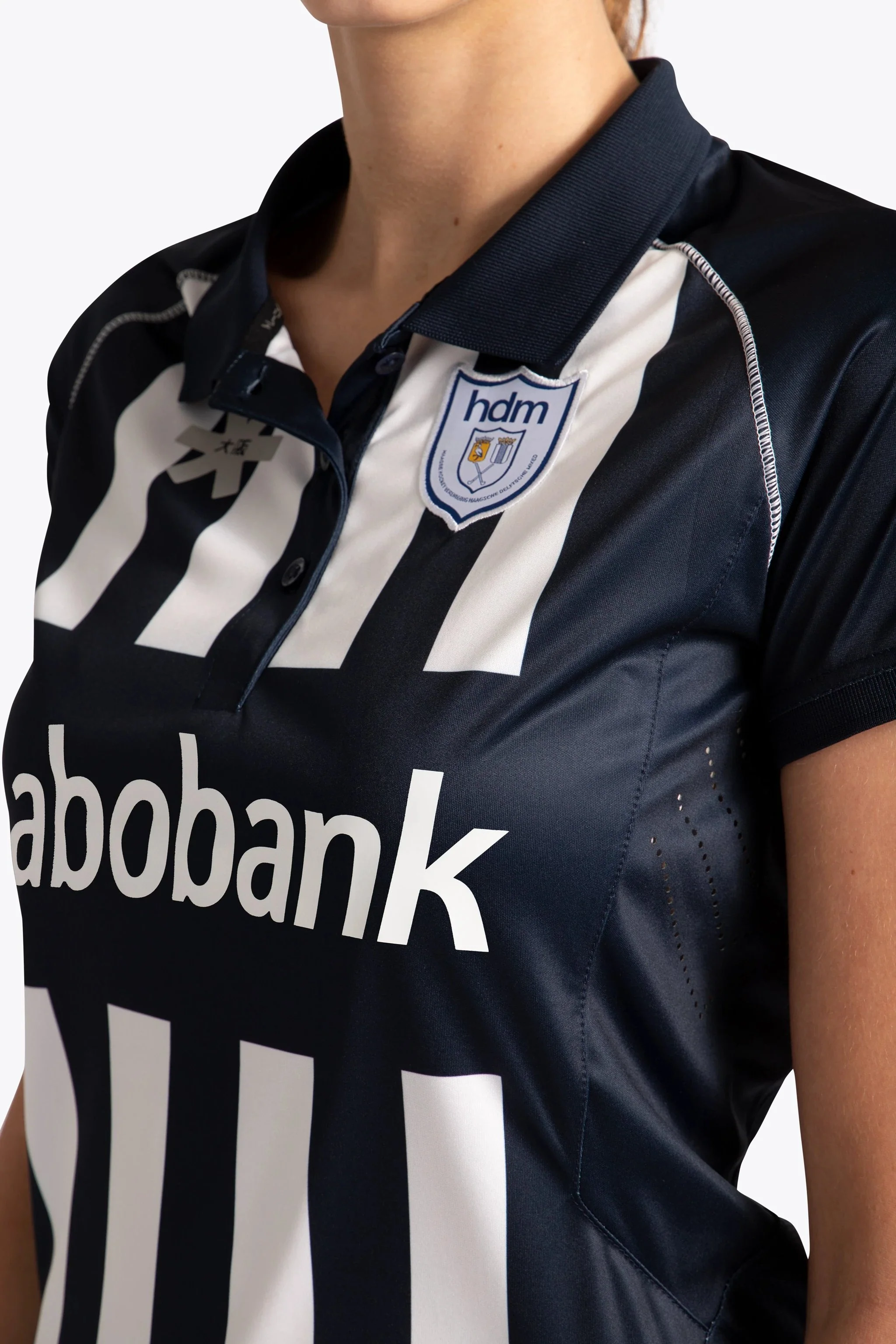 HDM Women Polo Jersey - Navy / White - Image 5