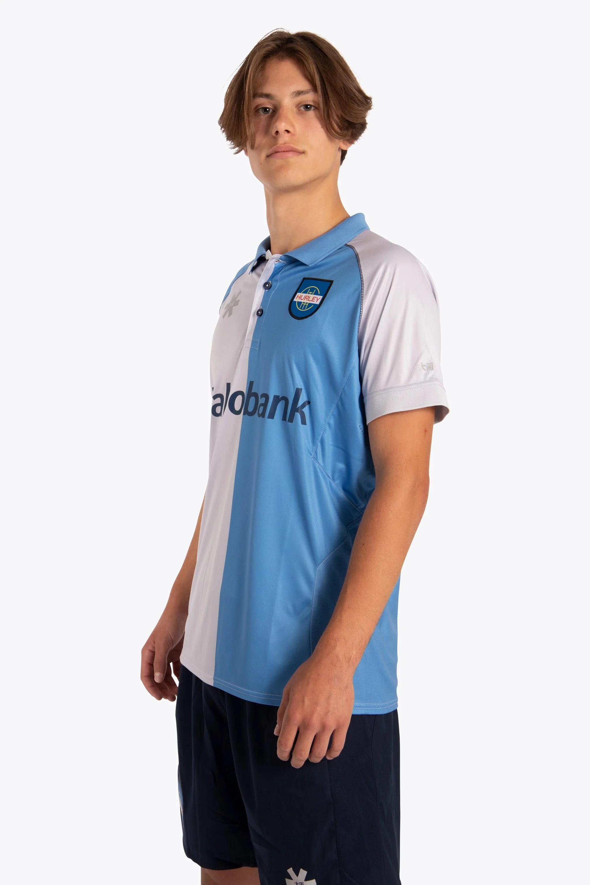 Hurley Men Polo Jersey - Sky Blue / Grey - Image 3