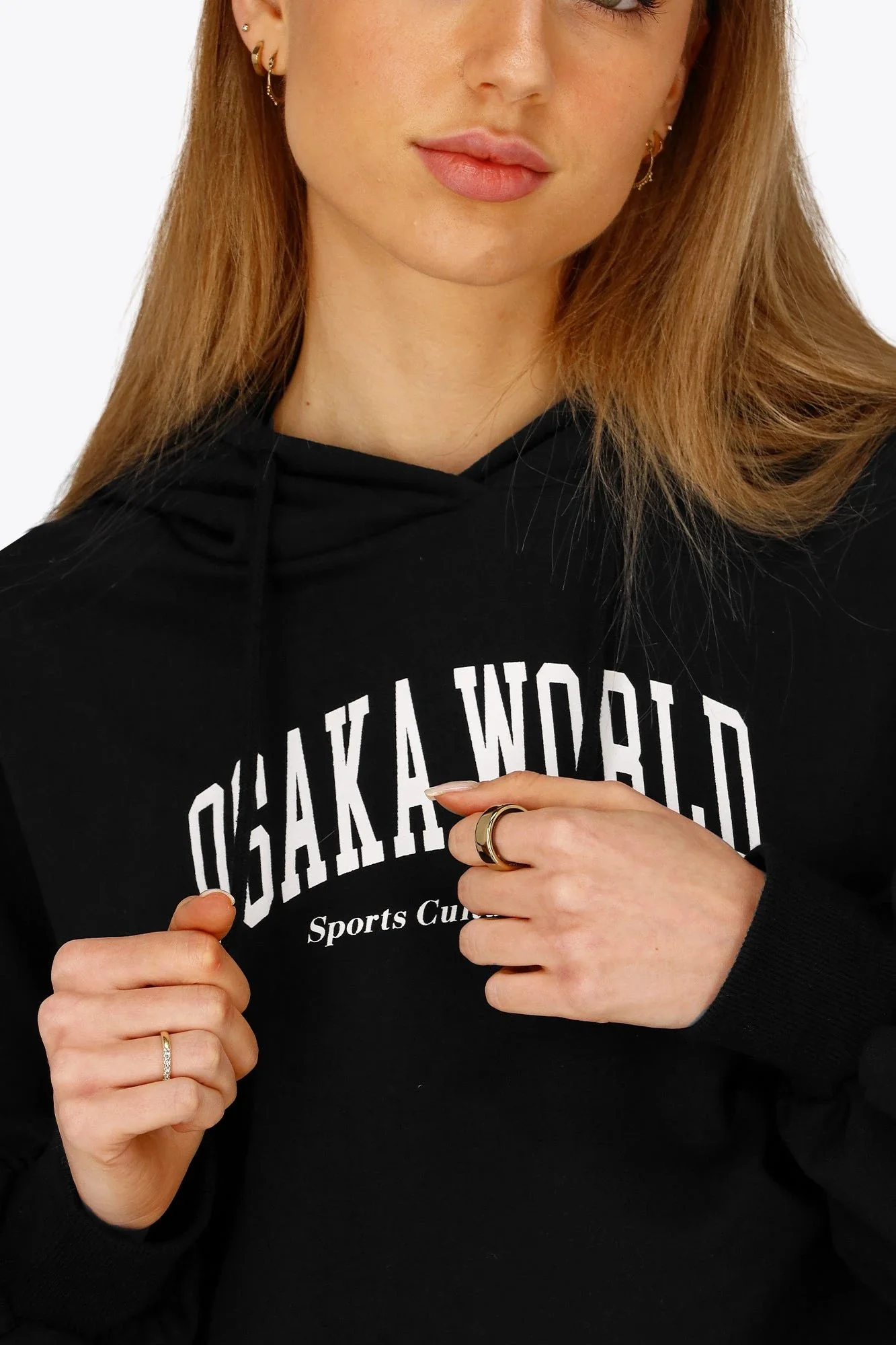 Osaka Women Cropped Hoodie | Black - Image 10