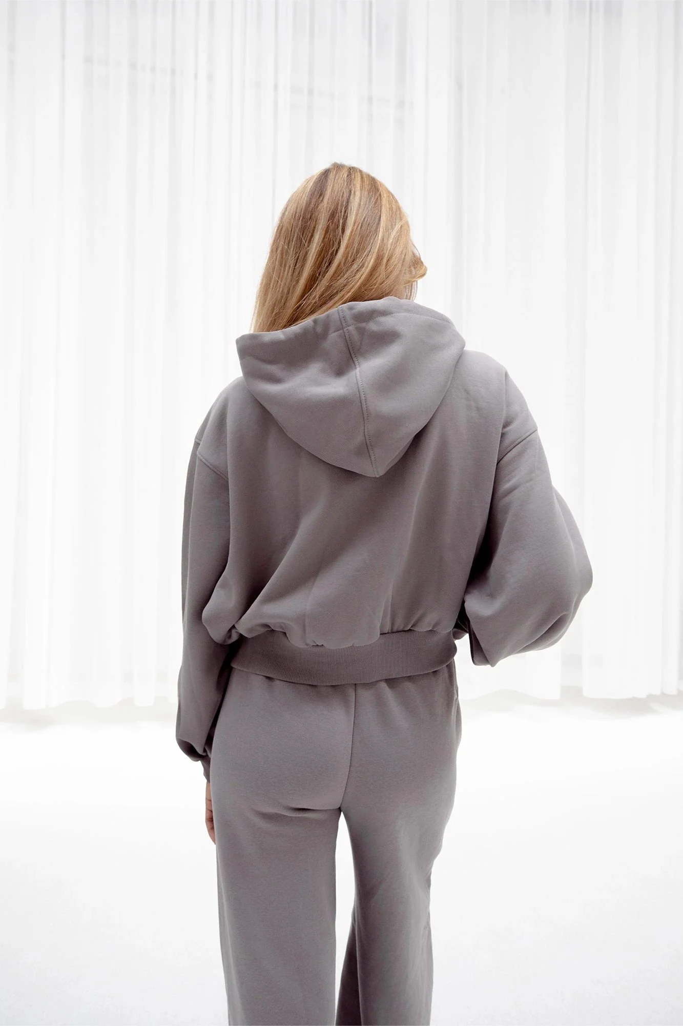Osaka Women Cropped Full Zip Hoodie | Cloudburst - Image 4