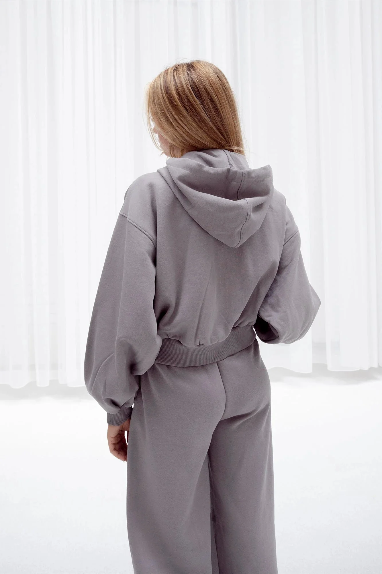 Osaka Women Cropped Full Zip Hoodie | Cloudburst - Image 6