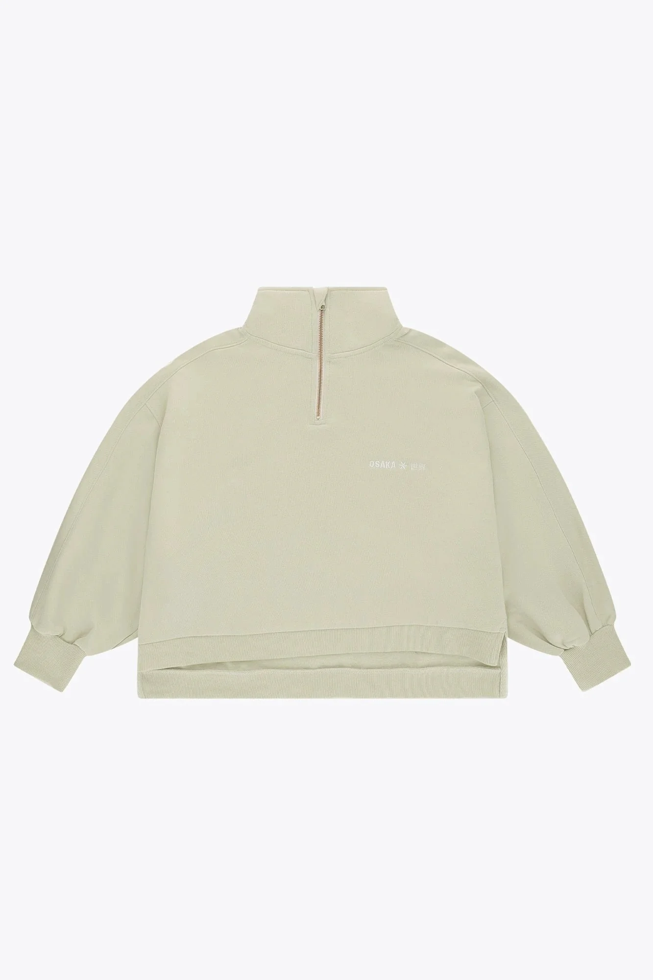 Osaka Women Cropped Half Zip Sweater | Warm Grey
