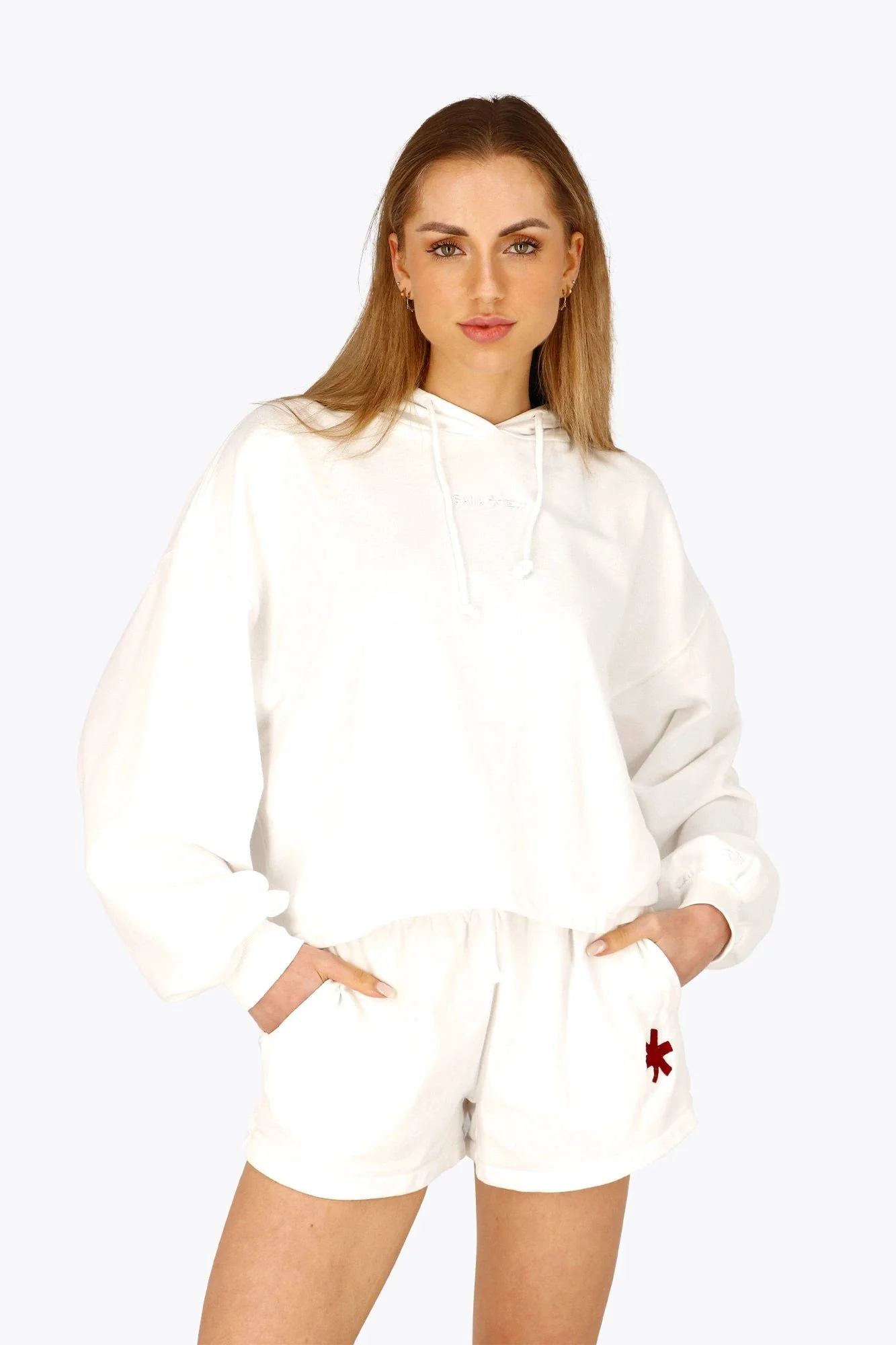 Osaka Women Cropped Hoodie | White - Image 2