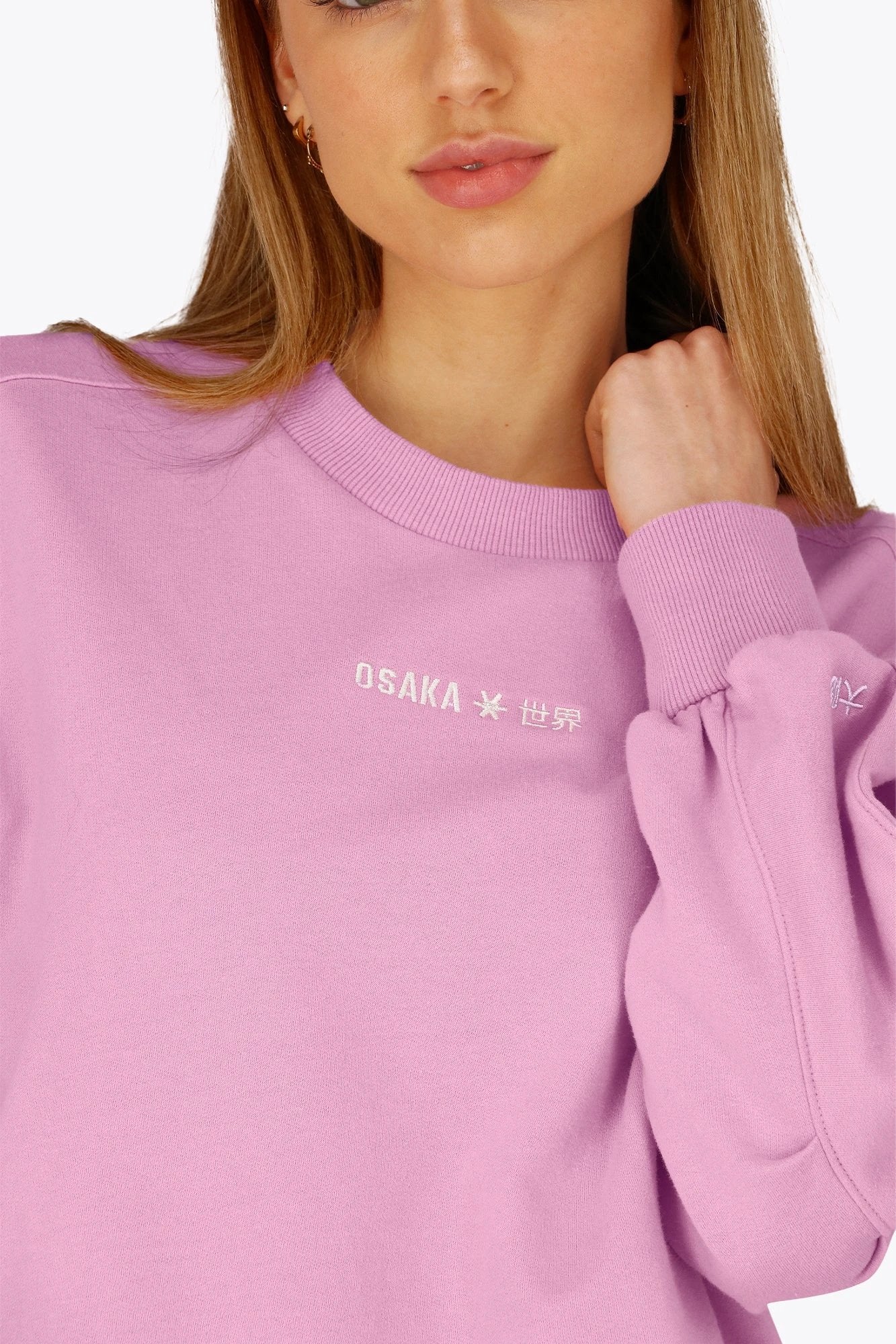 Osaka Women Cropped Sweater | Begonia Pink - Image 10