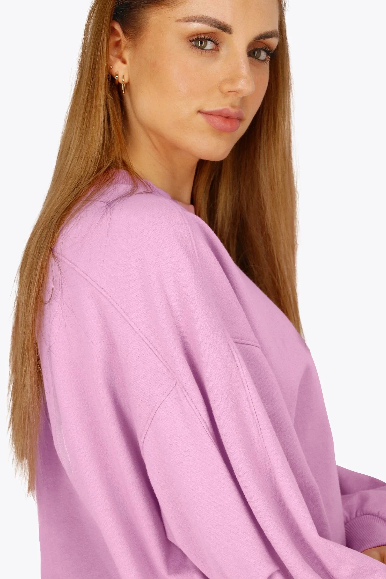 Osaka Women Cropped Sweater | Begonia Pink - Image 14