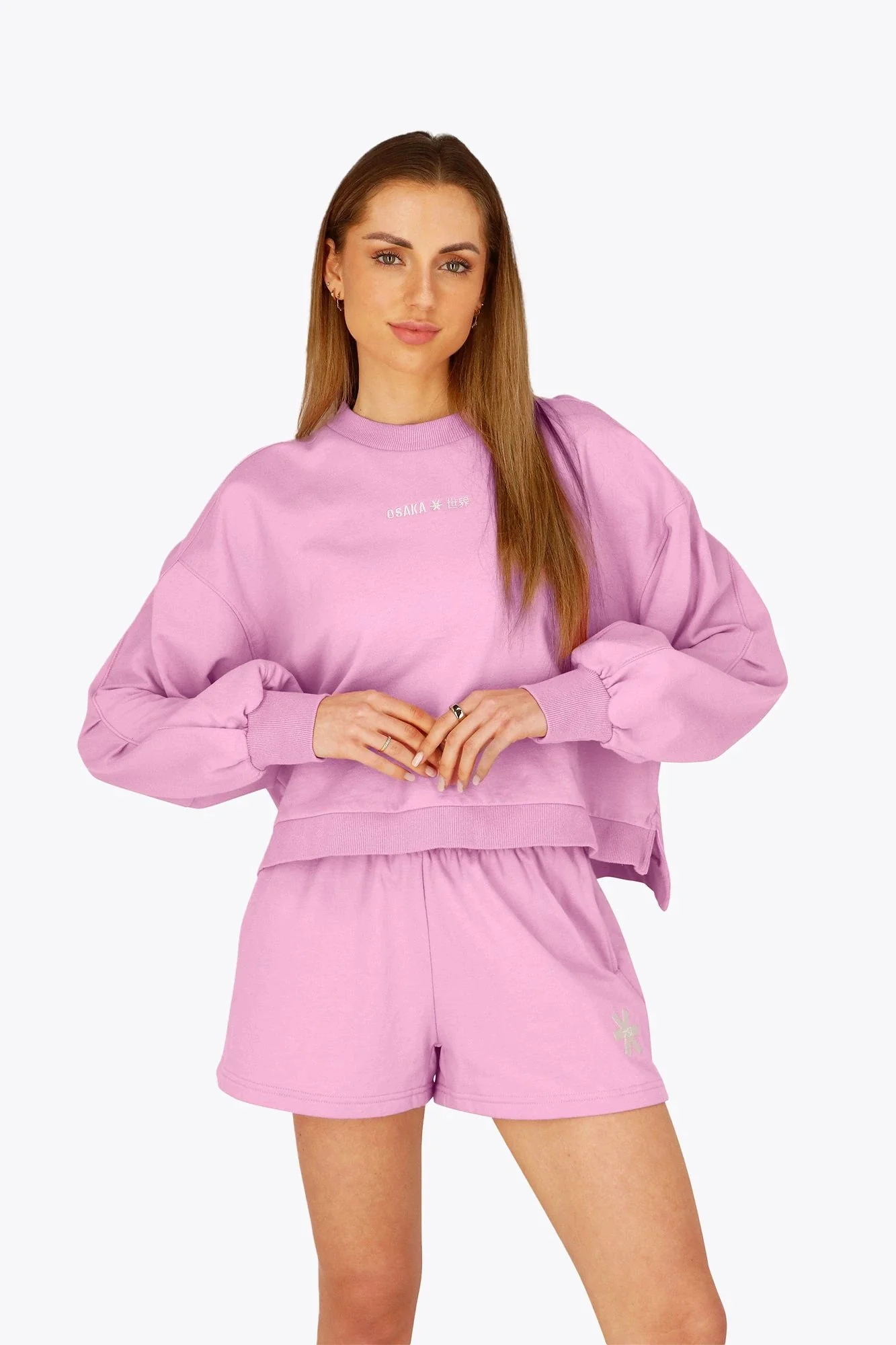 Osaka Women Cropped Sweater | Begonia Pink - Image 2