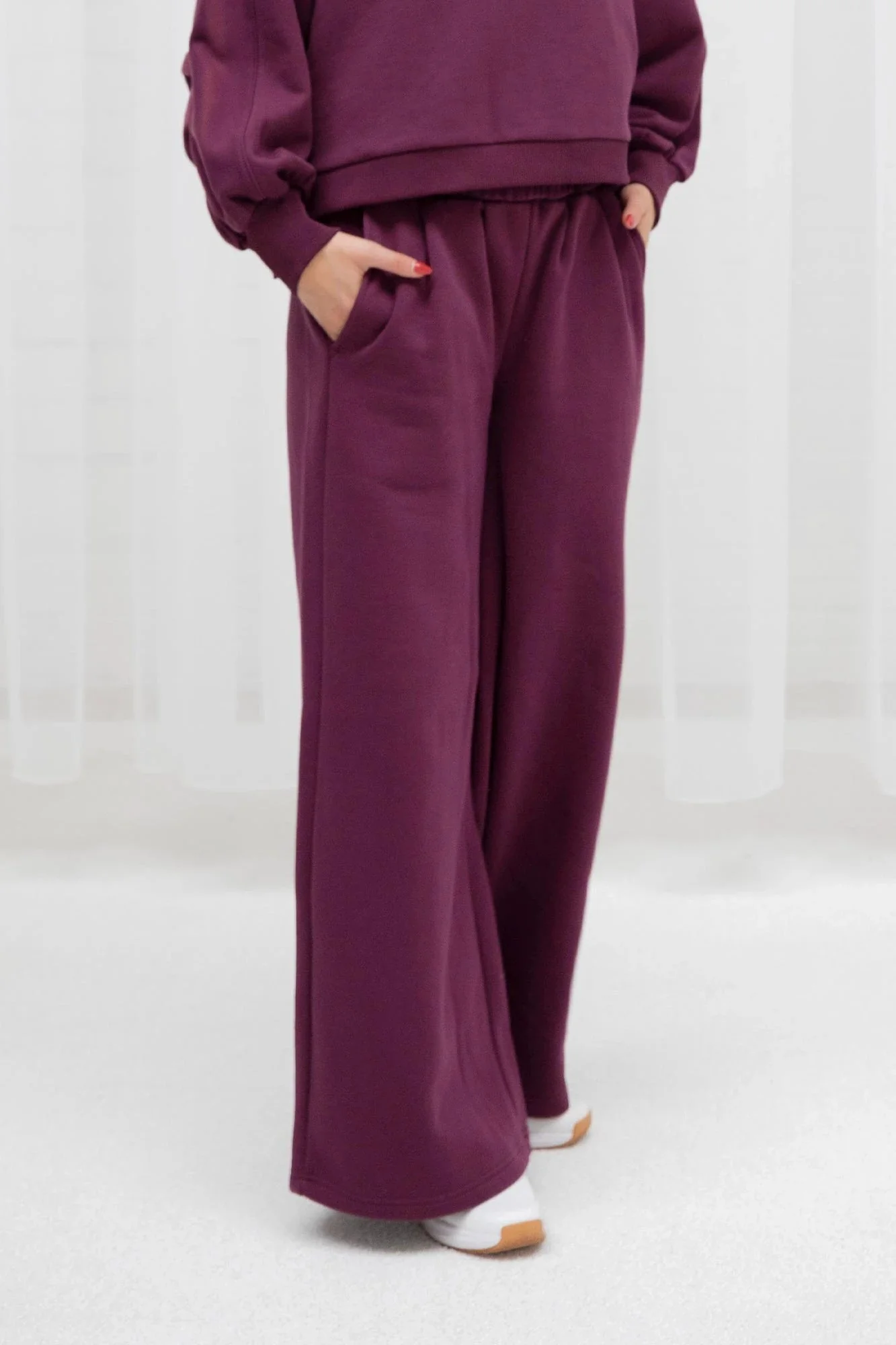 Osaka Women Sweatpants Wide Leg | Cherry Lacquer - Image 2