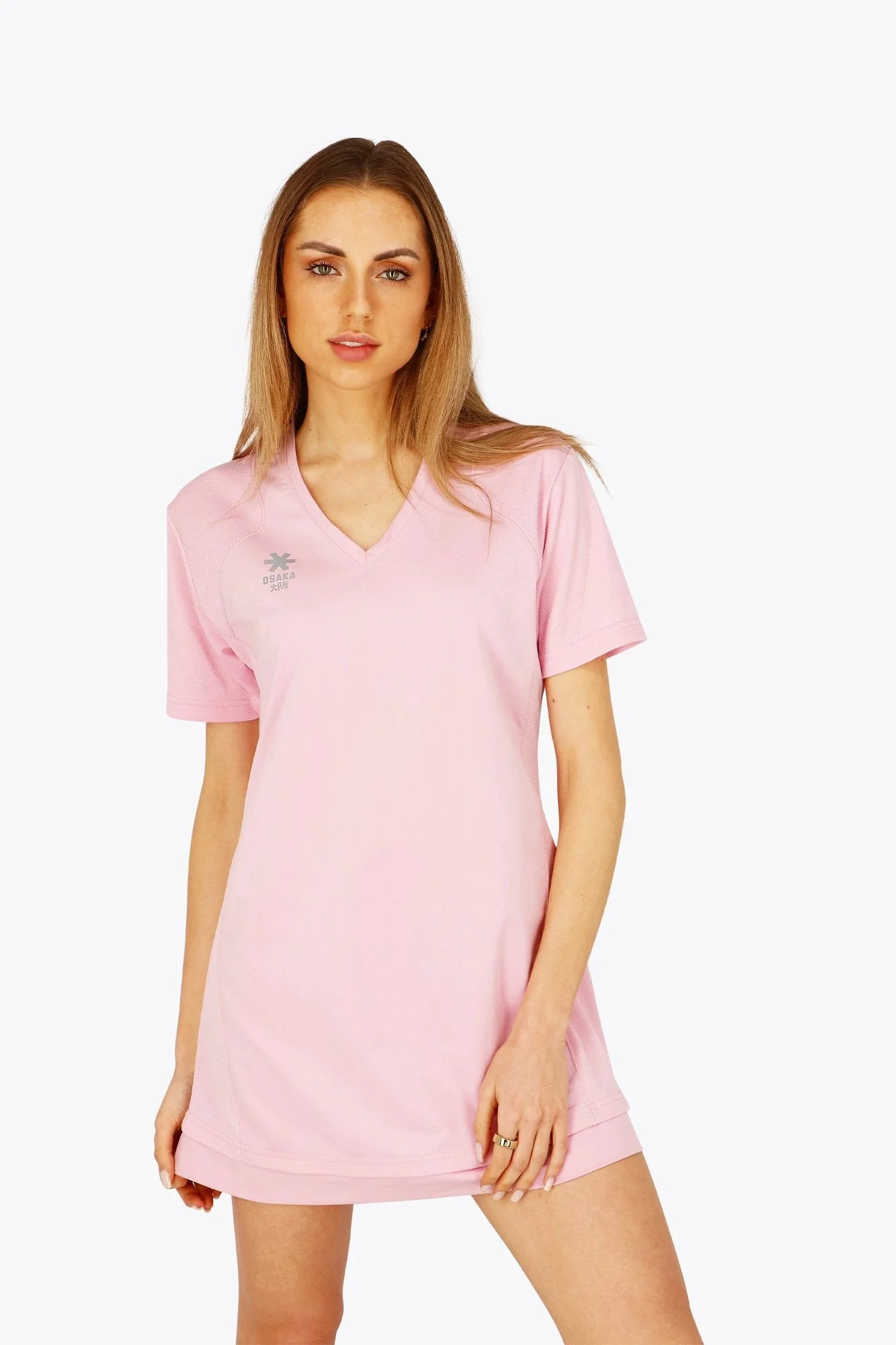 Osaka Women V-Neck Tech Dress | Fondant Pink - Image 2