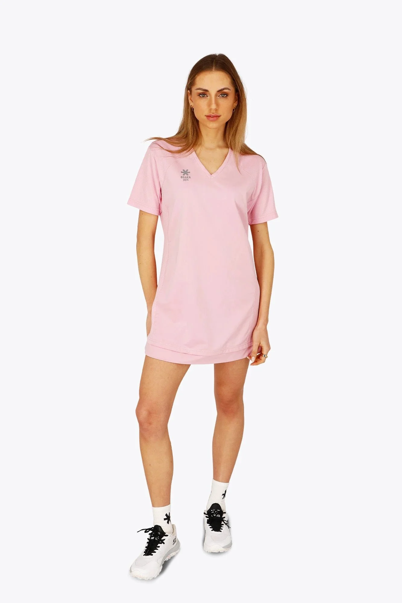 Osaka Women V-Neck Tech Dress | Fondant Pink - Image 4