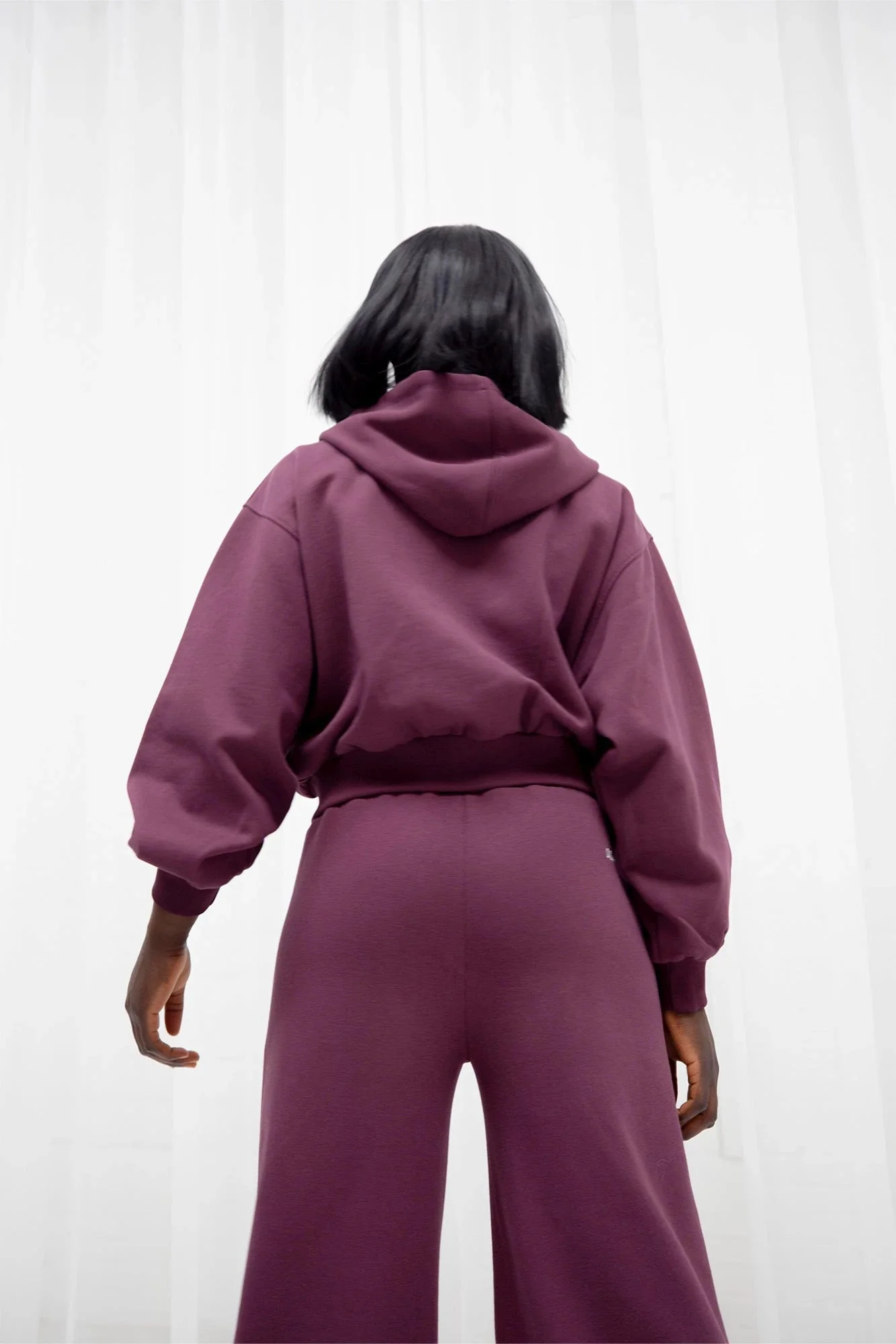 Osaka Women Cropped Full Zip Hoodie | Cherry Lacquer - Image 4